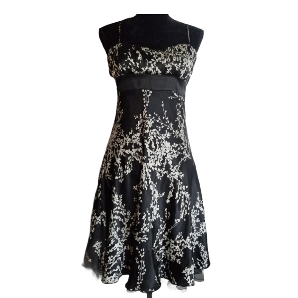 SPEECHLESS Dress Black White Midi Sleeveless Size 9
